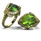 Earth Collection 18K Dragonfly Sugar Loaf Cabachon Tourmaline and Diamond Ring