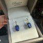 Earth Collection Deep Ocean 5.95ctw Blue Sapphire Drop Earrings in 18k Yellow Gold