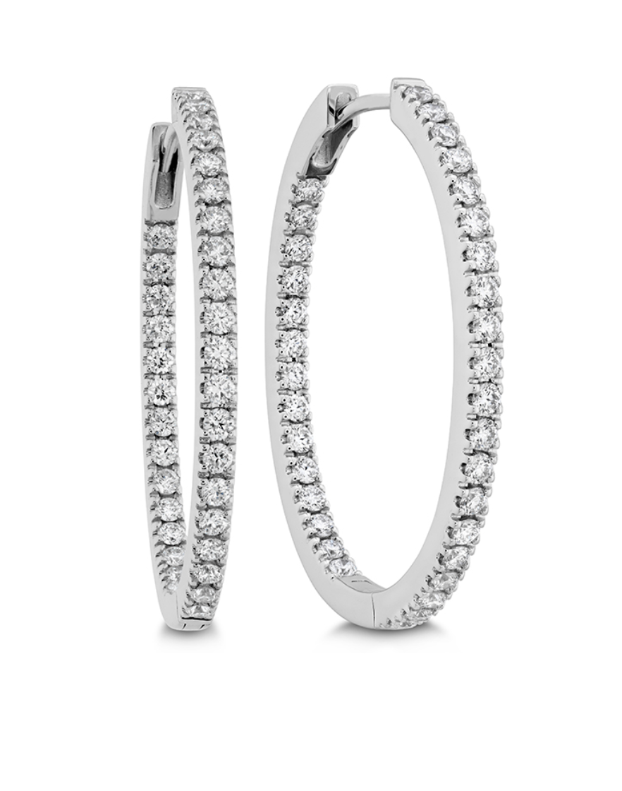 Celestial Collection 18K YG Oval Diamond Hoops earrings 1.00ctw